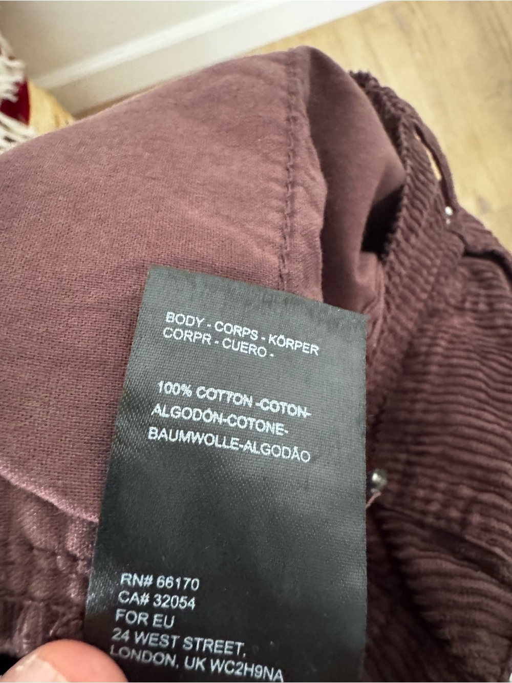 BDG Wide-Leg Corduroy Pants in Burgundy - Picture 4 of 4